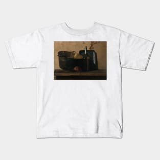 Wine And Brass Stewing Kettle (Preparation Of French Potage) by John Frederick Peto Kids T-Shirt